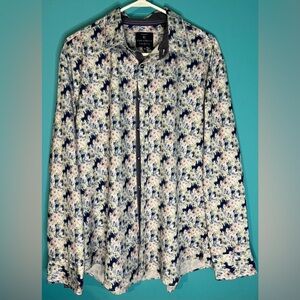 Construct abstract colorful button down shirt. Sz XL. Modern fit